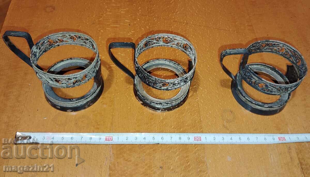 Coaster placat cu argint, 3 piese, cană, argint, URSS cu preț 29.00 BGN | € 14.83 Coaster placat cu argint, 3 piese, cană, argint, URSS cu preț 29.00 BGN | € 14.83