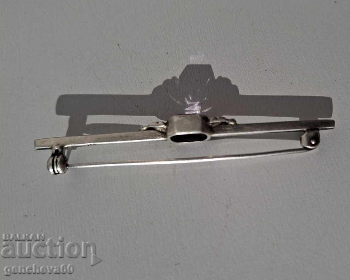 Old brooch, pin with amethyst, silver 835 - 6 Old brooch, pin with amethyst, silver 835 - 6