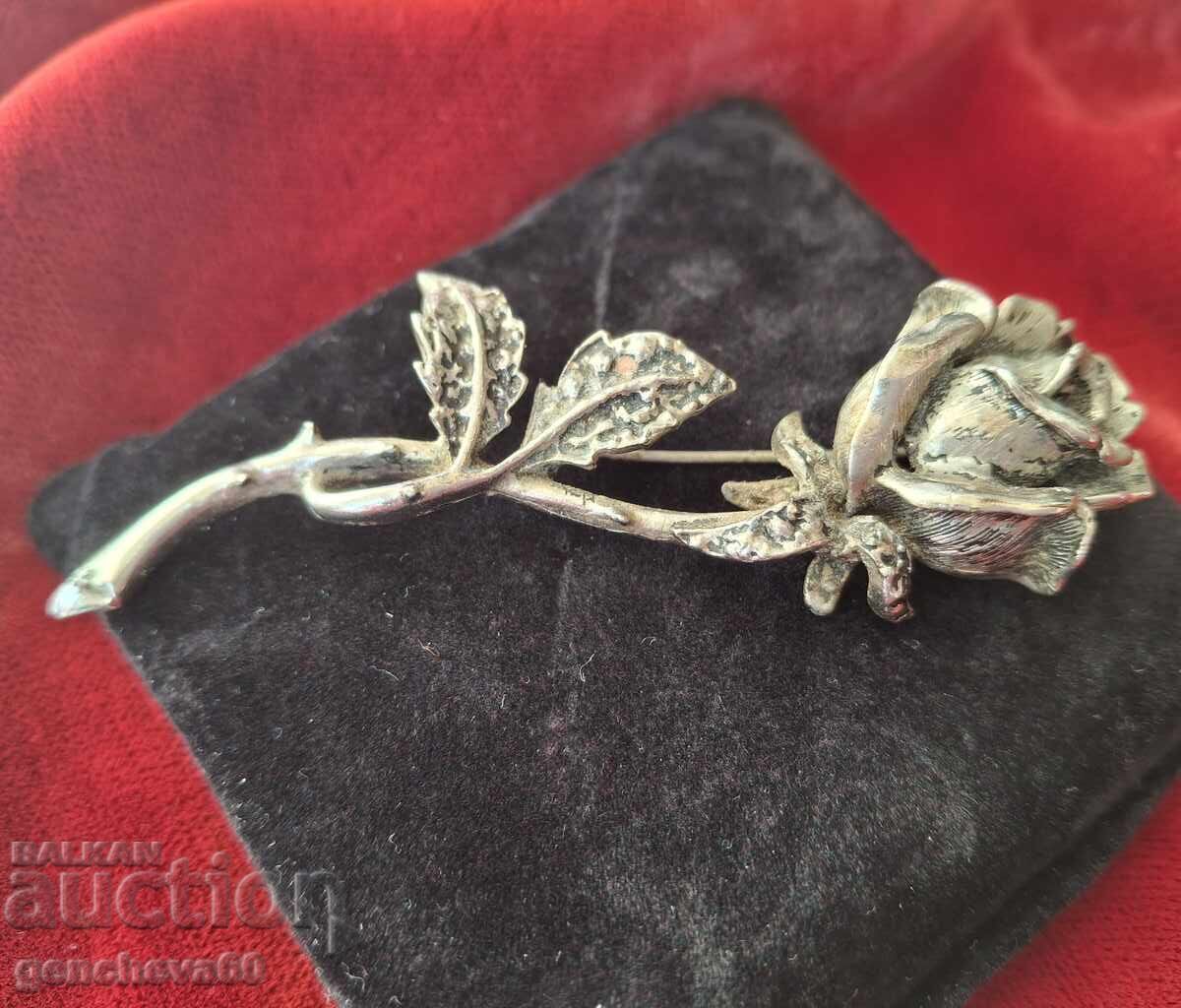Old Bulgarian brooch Rose color silver with price 30.00 BGN | € 15.34