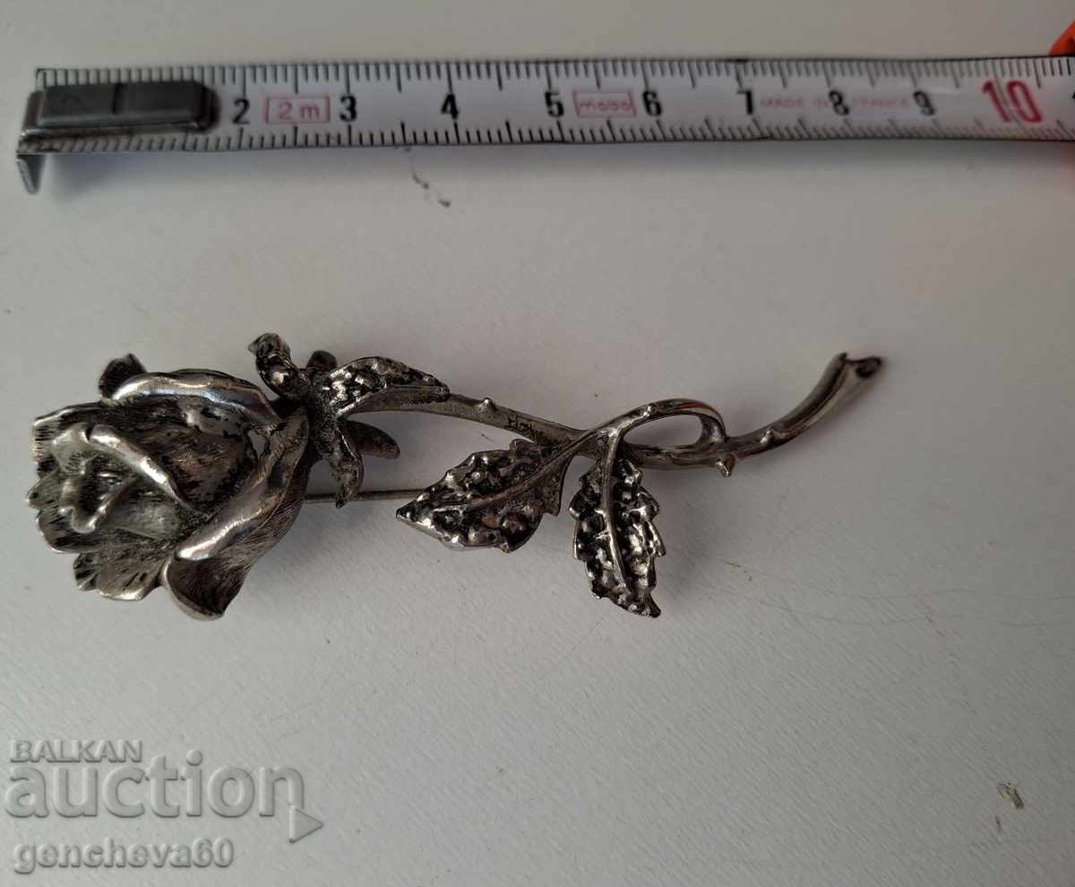Auction  Old Bulgarian brooch Rose color silver