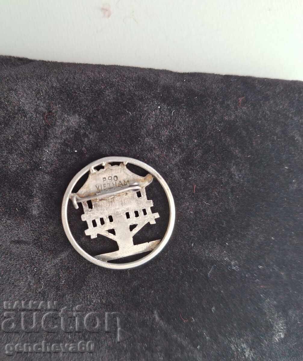 Auction Rare old badge, brooch Vietnam silver, markings Auction Rare old badge, brooch Vietnam silver, markings