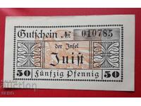 Banknote-Germany-Saxony-Island of Jut-50 Pfennig 1919