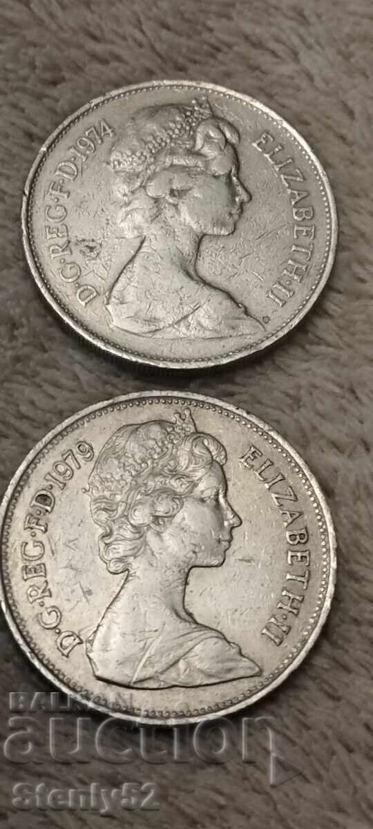 10 Pence with the face of Elizabeth II from 1974, 1979