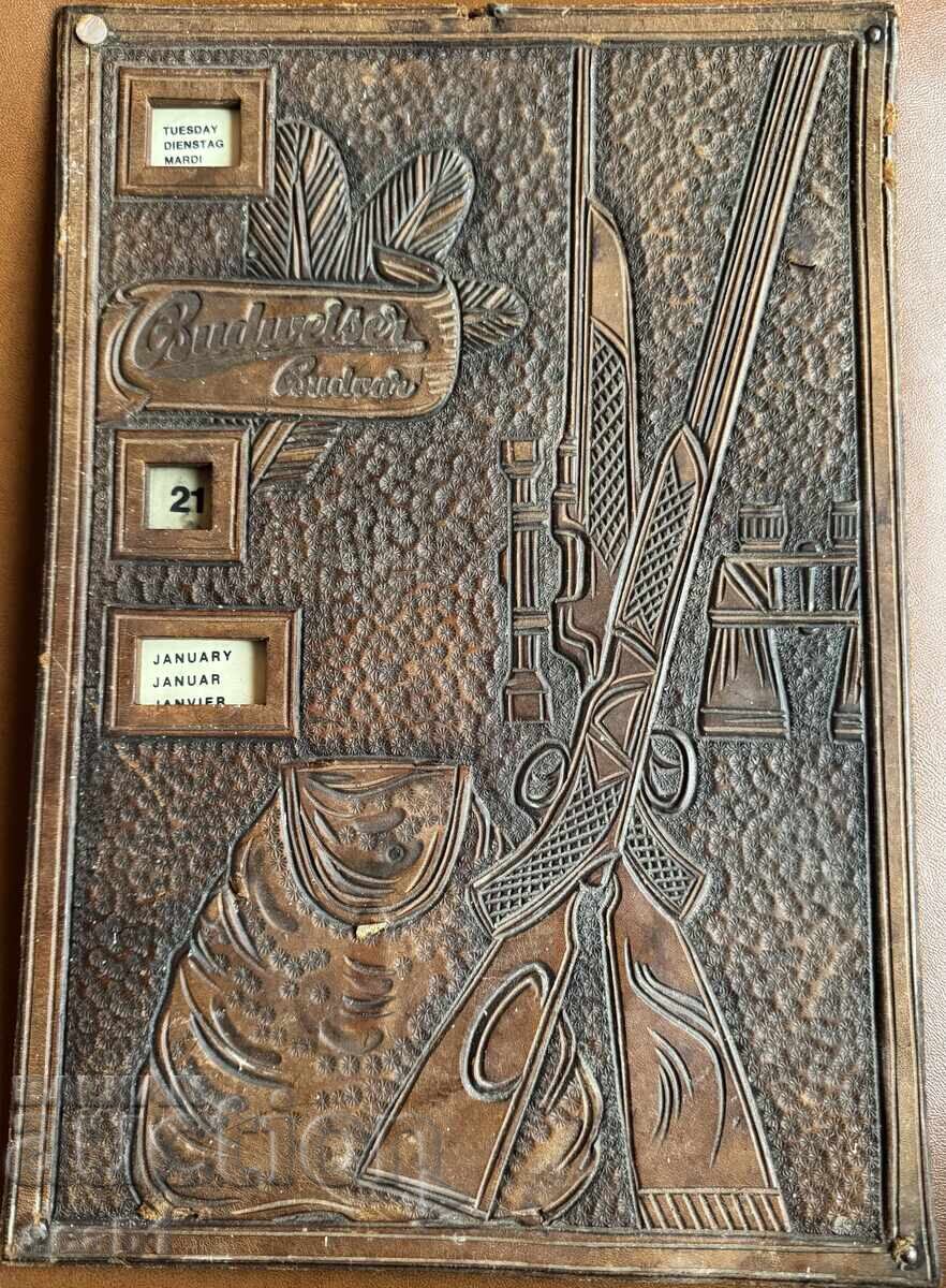 Old Leather Calendar Budweiser K Old Leather Calendar Budweiser K
