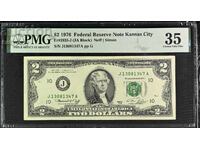 2 dollars USA 1976 Kansas City PMG 35