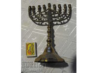 Menorah with 9 sockets.