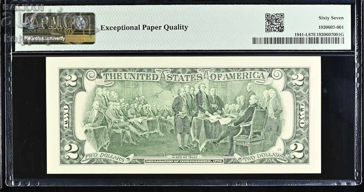 2 dollars USA 2017 San Francisco PMG 67 EPQ Superb Gem Unc with price 98.00 BGN | € 50.11 2 dollars USA 2017 San Francisco PMG 67 EPQ Superb Gem Unc with price 98.00 BGN | € 50.11