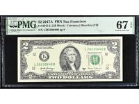 2 dolari SUA 2017 San Francisco PMG 67 EPQ Superb Gem Unc