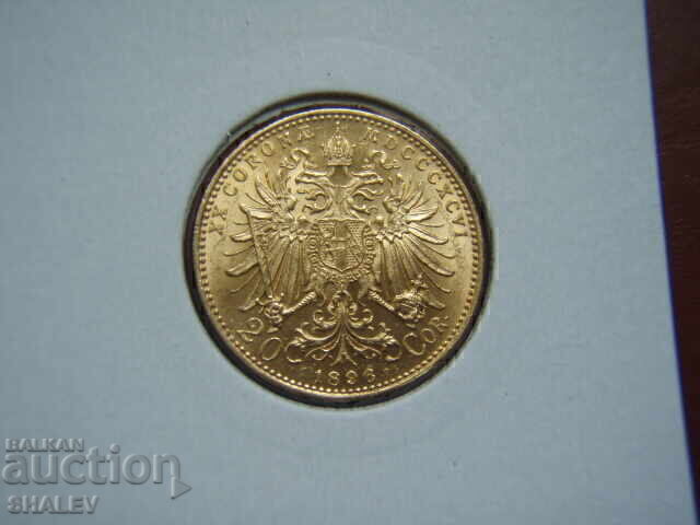 Livrarea 20 Coroane 1896 Austria (20 korona Avstriya) / 1 - AU (zlato)