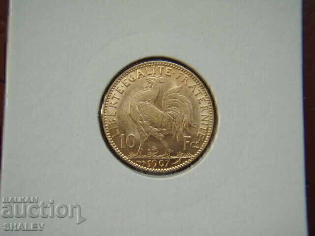 10 franci 1907 Franța - XF/AU (aur) cu preț € 459.89 | 899.47 BGN