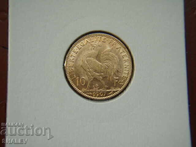 Livrarea 10 franci 1907 Franța - XF/AU (aur)