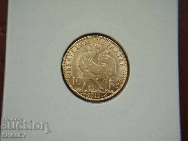 10 Francs 1912 France - XF/AU (gold)