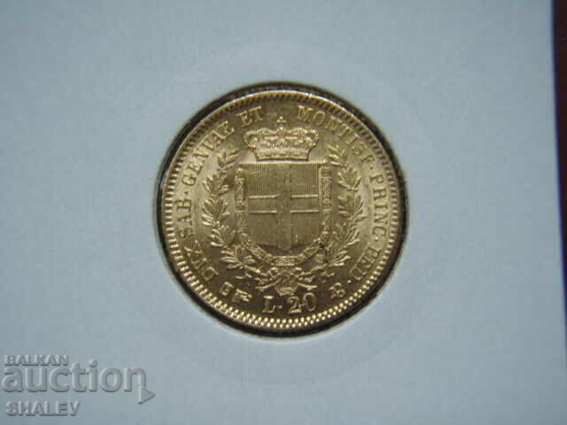 20 Lire 1852 B Sardinia / Italia (Sardiniya) - AU+ (aur) cu preț € 966.89 | 1891.07 BGN 20 Lire 1852 B Sardinia / Italia (Sardiniya) - AU+ (aur) cu preț € 966.89 | 1891.07 BGN