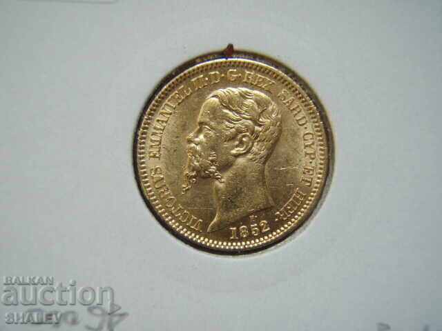 20 Lire 1852 B Sardinia / Italia (Sardiniya) - AU+ (aur) - 6 20 Lire 1852 B Sardinia / Italia (Sardiniya) - AU+ (aur) - 6