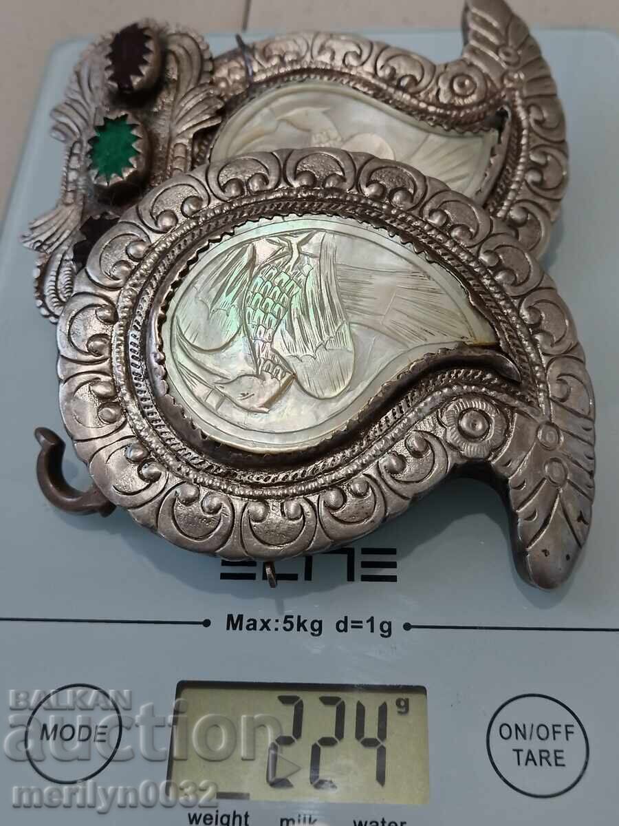 Mid 19th century silver pafts with mother-of-pearl in pafta jewelry with price 1296.00 BGN | € 662.63