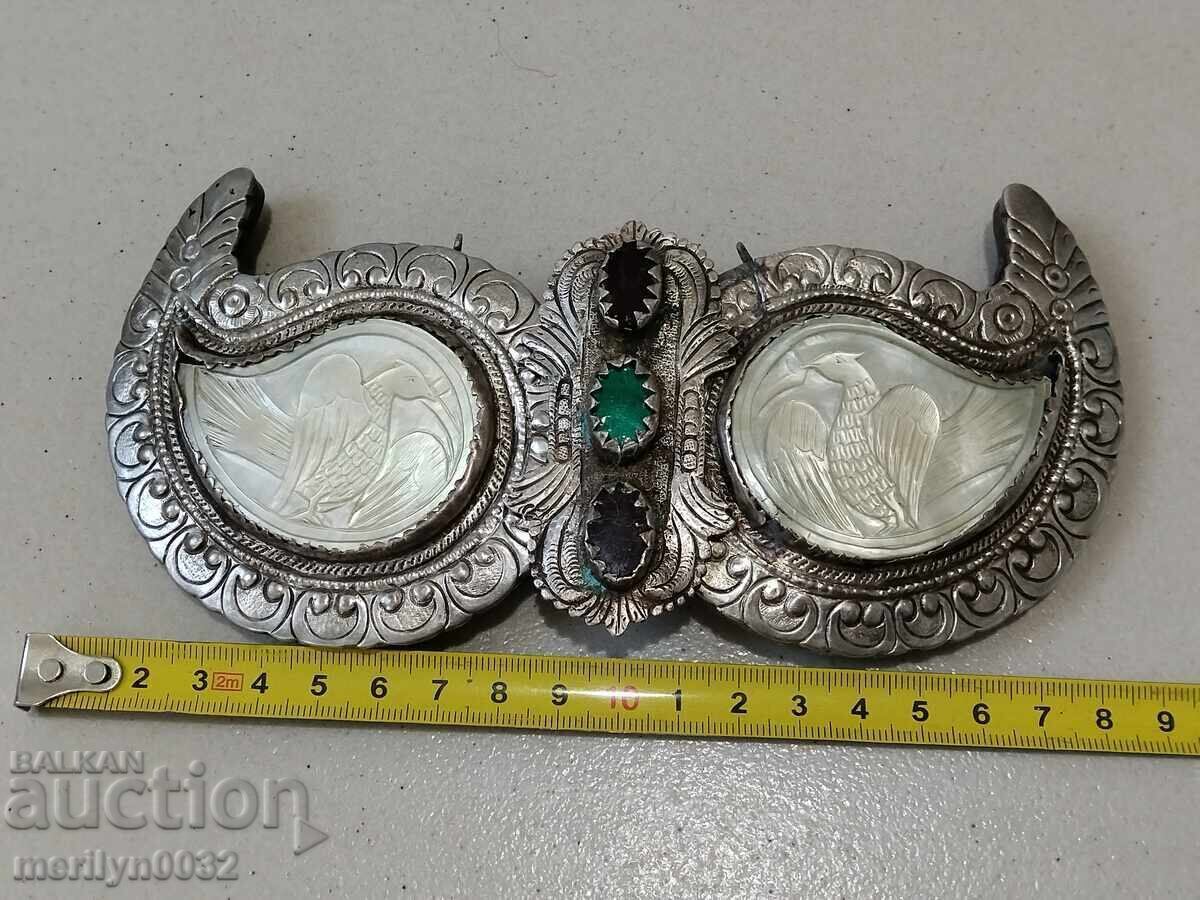Mid 19th century silver pafts with mother-of-pearl in pafta jewelry - 5
