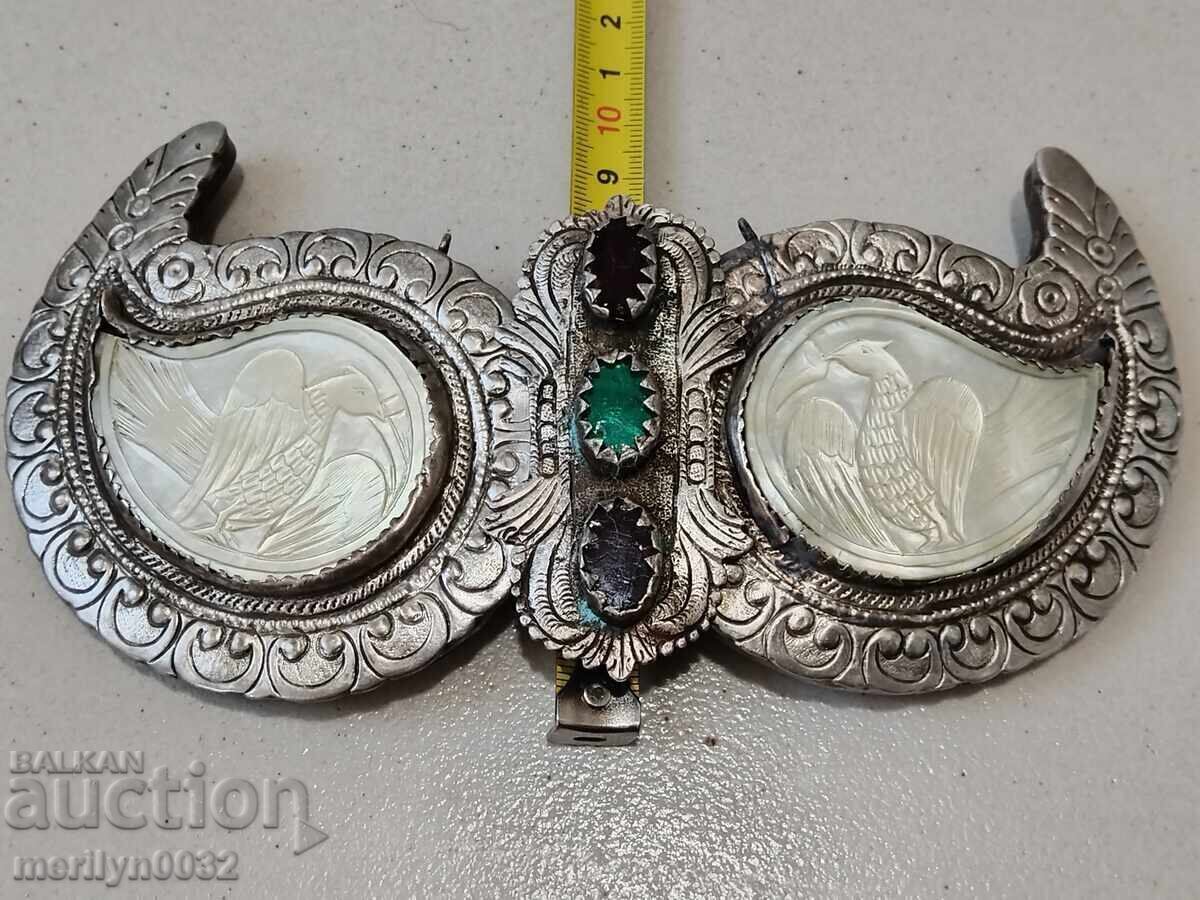 Mid 19th century silver pafts with mother-of-pearl in pafta jewelry - 6