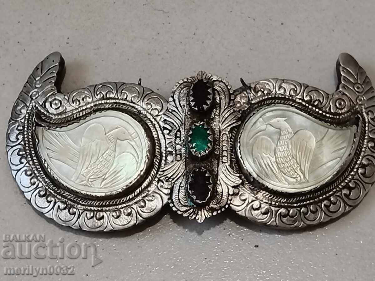 Mid 19th century silver pafts with mother-of-pearl in pafta jewelry - 7