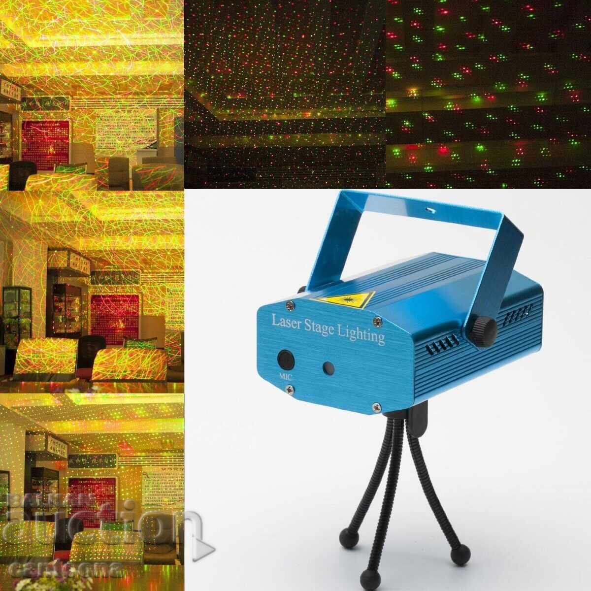 Disco laser, two-color - green and red, different shapes - 5