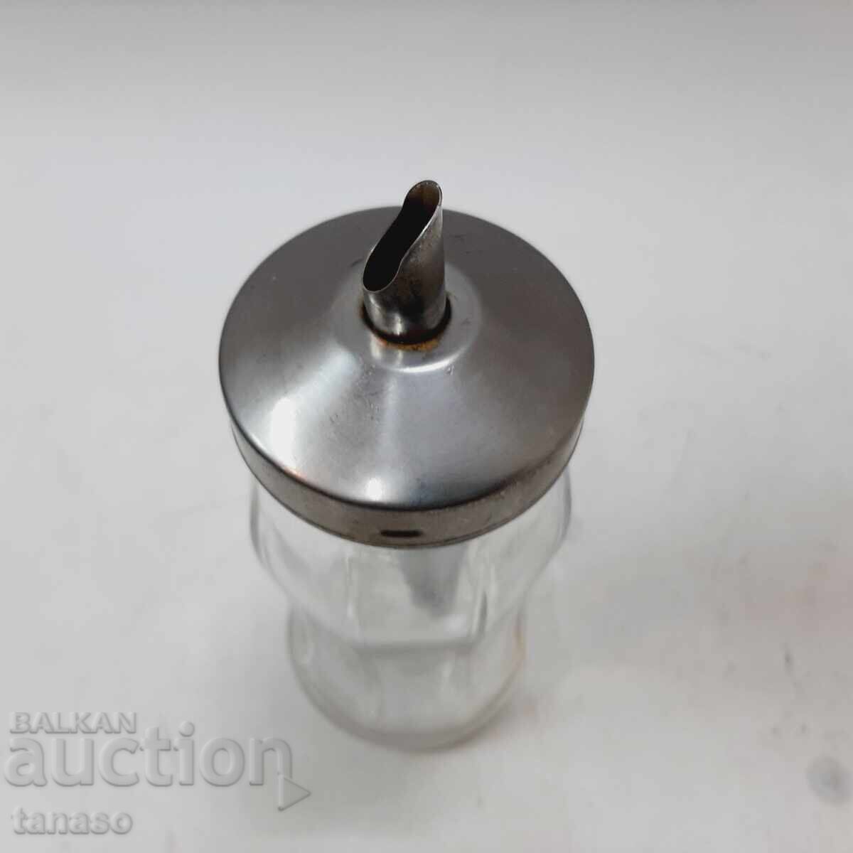 Delivery of Old glass sugar bowl with dispenser (12.1)