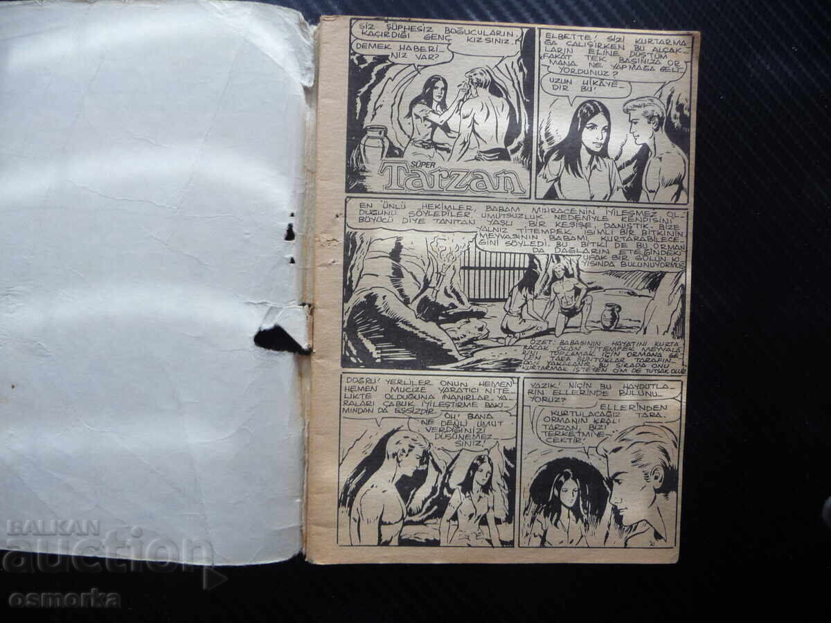 Auction  Super Tarzan Comic Adventures Tarzan Fights Sharks Boat