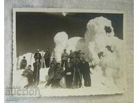 Regatul Bulgariei fotografie veche „Black Peak” 1934, schiori, schi