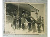 Kingdom of Bulgaria old photo "Aleko" hut 1934, skiers, skiing