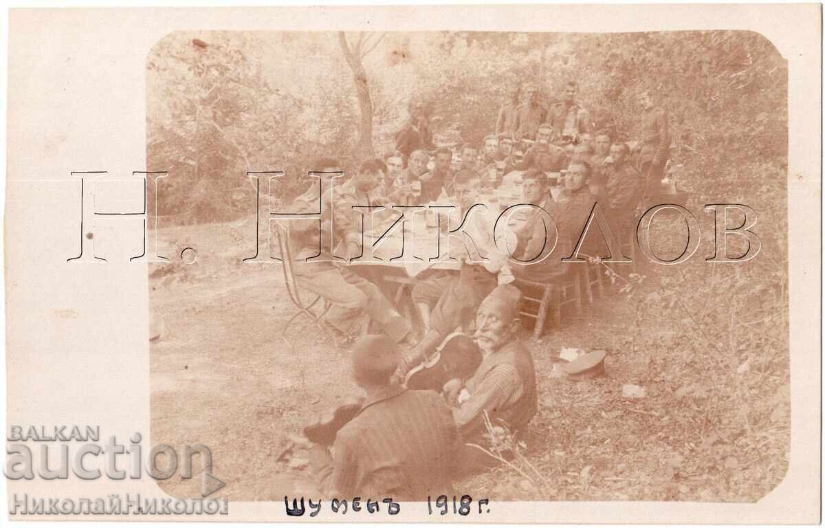 1918 OLD PHOTO PSV SHUMEN MILITARY AT LUNCH D374 1918 OLD PHOTO PSV SHUMEN MILITARY AT LUNCH D374