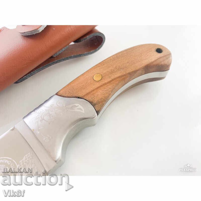 Auction USA Hunting Club Knife Hunting knife solid full tang with leather sheath Auction USA Hunting Club Knife Hunting knife solid full tang with leather sheath