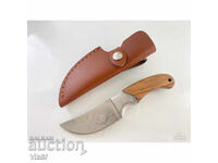 USA Hunting Club Knife Μασίφ κυνηγετικό μαχαίρι φουλτάγκ με δερμάτινο περίβλημα