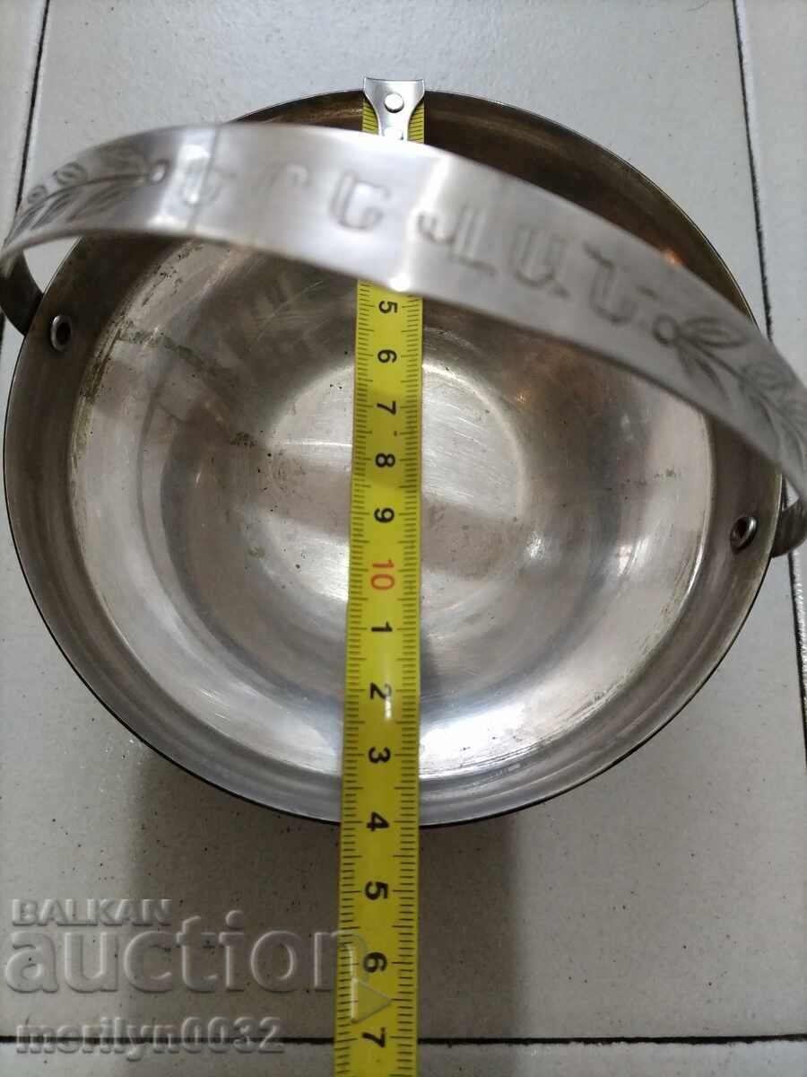 Metal basket enamel candy box USSR basket sugar bowl - 6 Metal basket enamel candy box USSR basket sugar bowl - 6