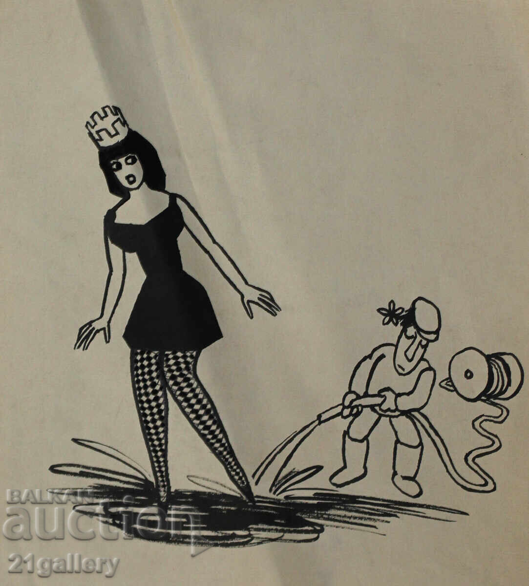 Tsvetan Tsekov Karandash (1924-2010) caricature / ink with price 90.00 BGN | € 46.02 Tsvetan Tsekov Karandash (1924-2010) caricature / ink with price 90.00 BGN | € 46.02