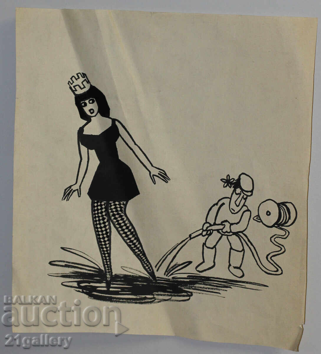 Auction Tsvetan Tsekov Karandash (1924-2010) caricature / ink Auction Tsvetan Tsekov Karandash (1924-2010) caricature / ink