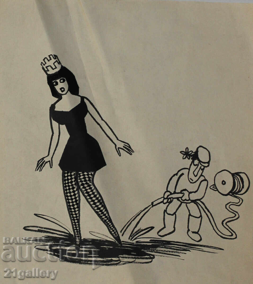 Tsvetan Tsekov Karandash (1924-2010) caricature / ink Tsvetan Tsekov Karandash (1924-2010) caricature / ink