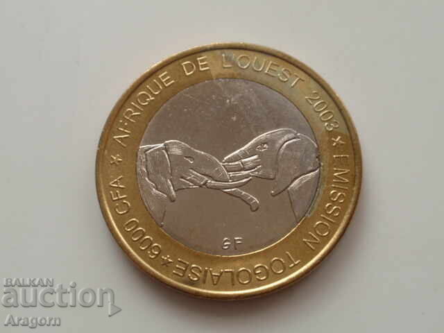 Togo 6000 franci 2003; Togo