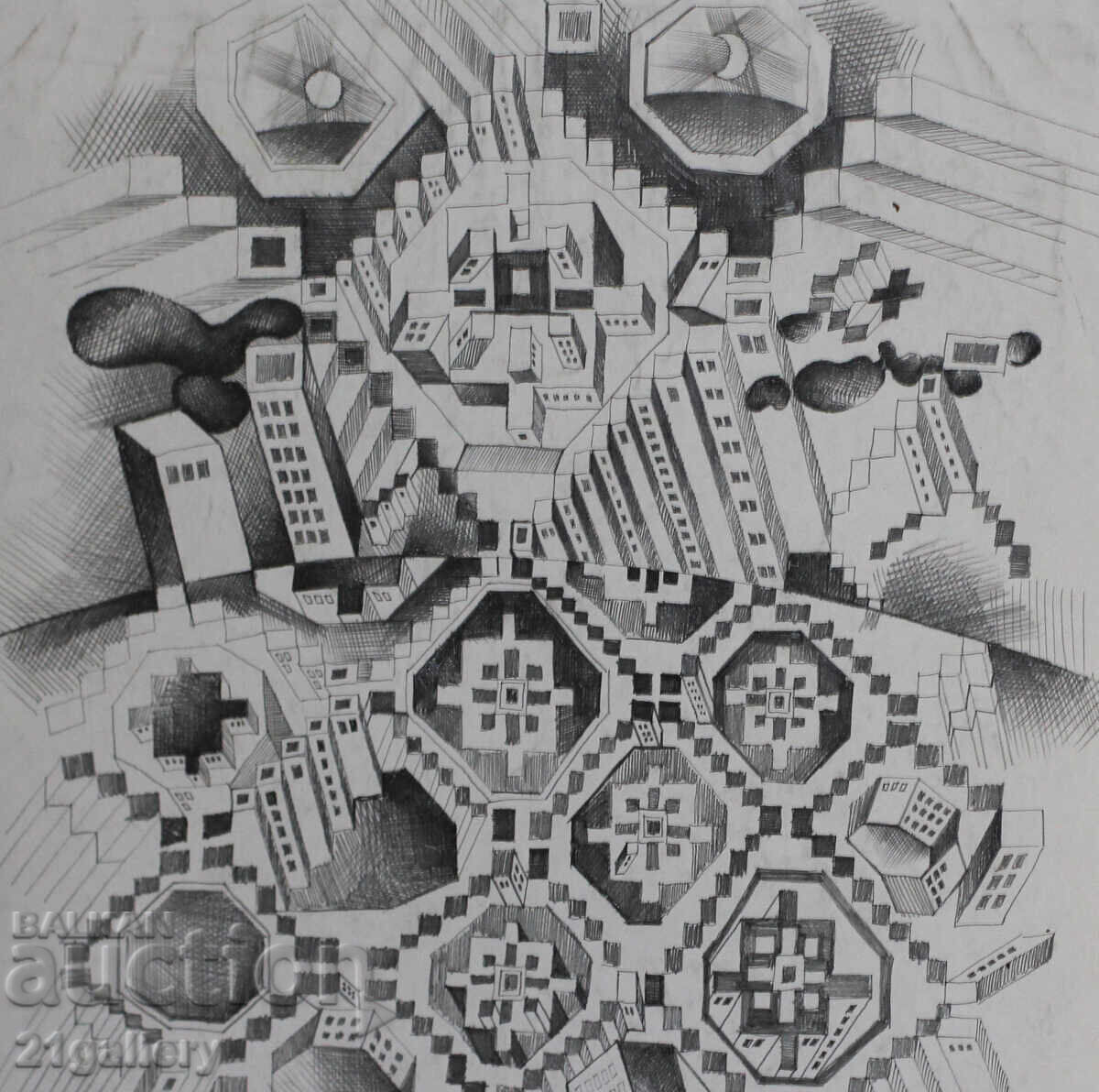 Kiril Nedyalkov (1940 – 2023) Pencil / Abstract landscape - 5 Kiril Nedyalkov (1940 – 2023) Pencil / Abstract landscape - 5