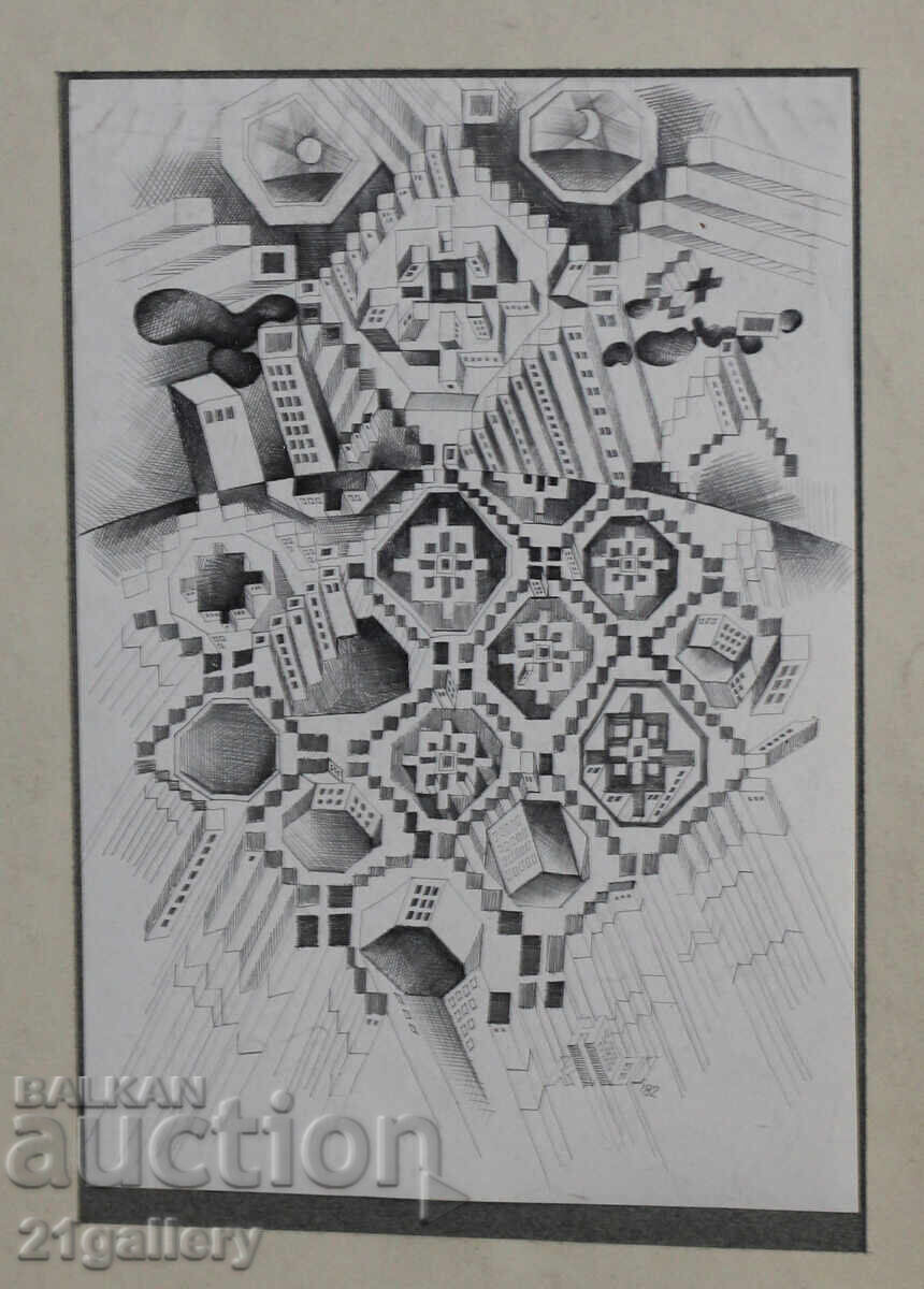 Kiril Nedyalkov (1940 – 2023) Pencil / Abstract landscape Kiril Nedyalkov (1940 – 2023) Pencil / Abstract landscape