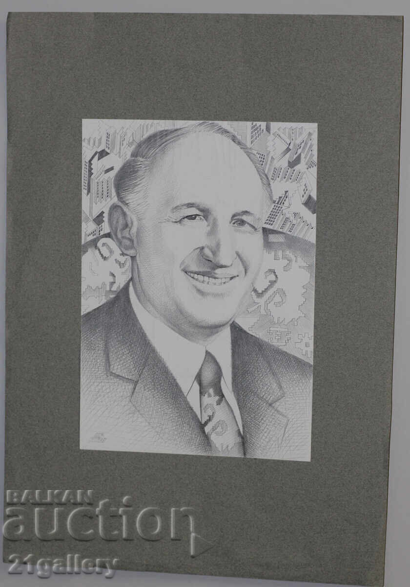 Δημοπρασία Kiril Nedyalkov (1940 – 2023) Μολύβι / Αφηρημένο πορτρέτο