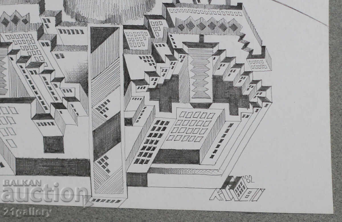 Kiril Nedyalkov (1940 – 2023) Pencil / Abstract portrait - 7 Kiril Nedyalkov (1940 – 2023) Pencil / Abstract portrait - 7