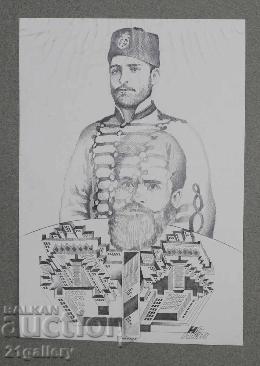 Kiril Nedyalkov (1940 – 2023) Pencil / Abstract portrait Kiril Nedyalkov (1940 – 2023) Pencil / Abstract portrait