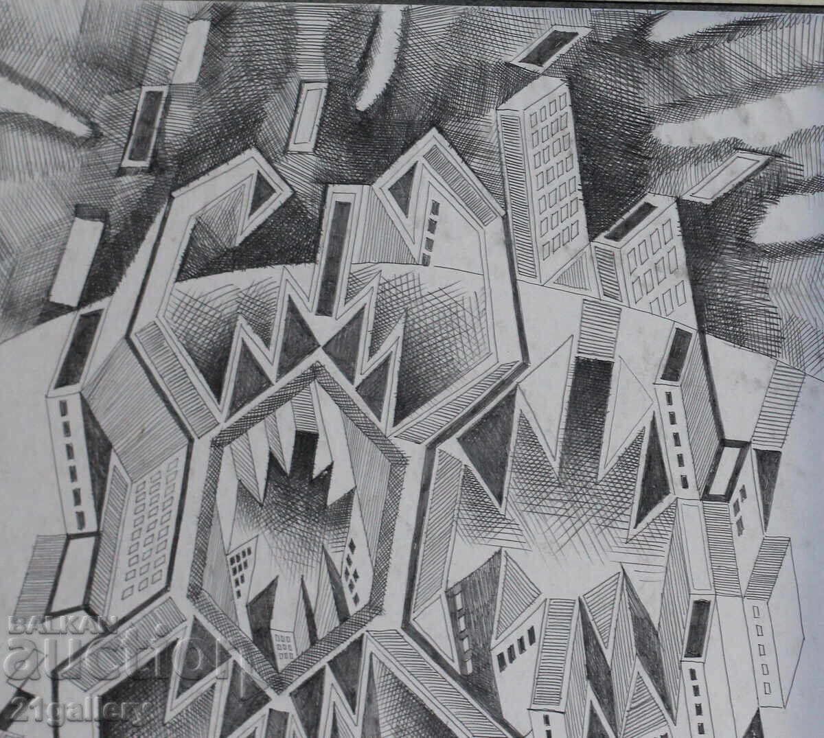 Delivery of Kiril Nedyalkov (1940 – 2023) Pencil / Abstract landscape