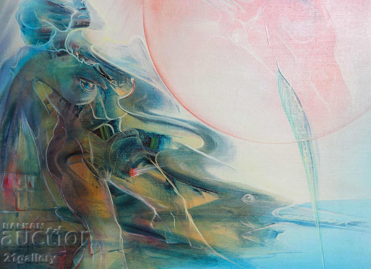 Abstract figural composition, oil paints, signed 2000 - 5 Abstract figural composition, oil paints, signed 2000 - 5