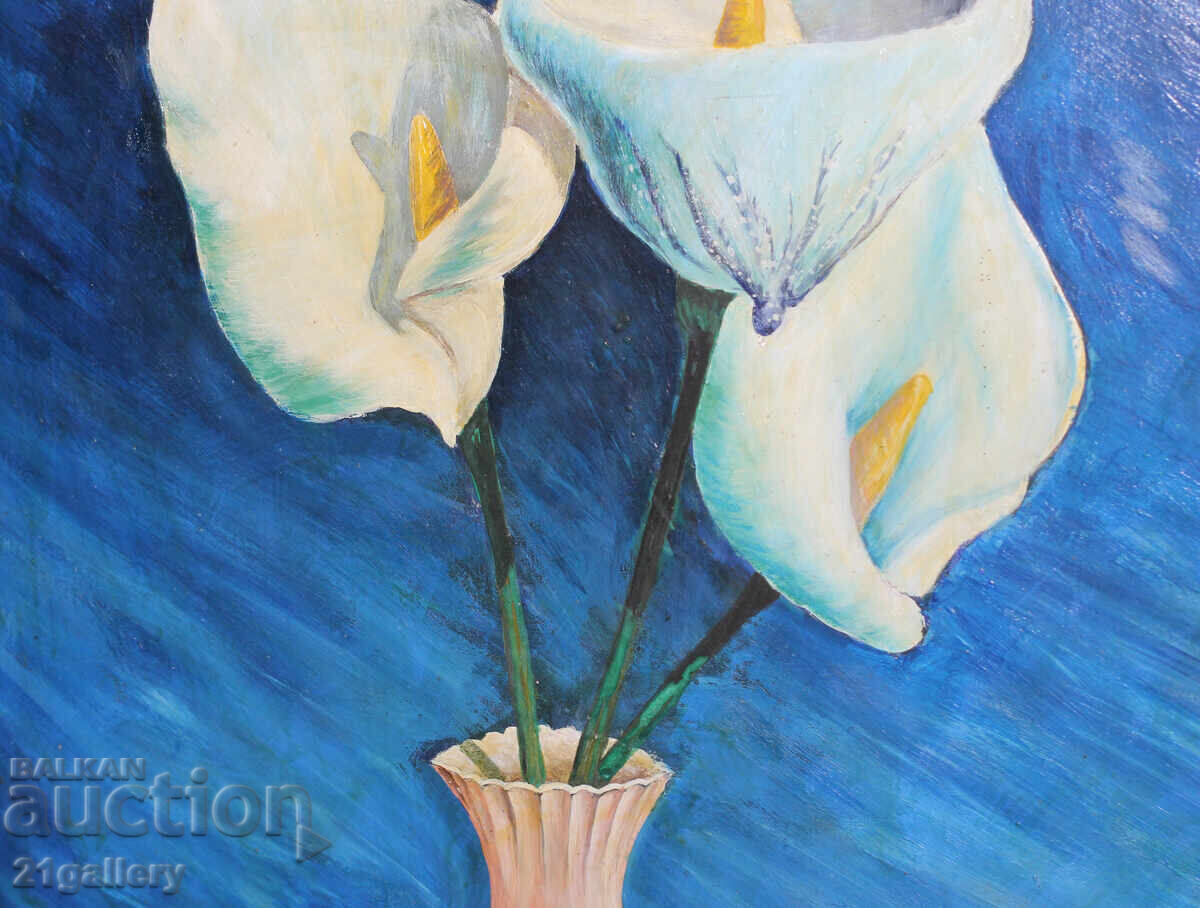 Still life vase with flowers, oil paints, signed - 5 Still life vase with flowers, oil paints, signed - 5