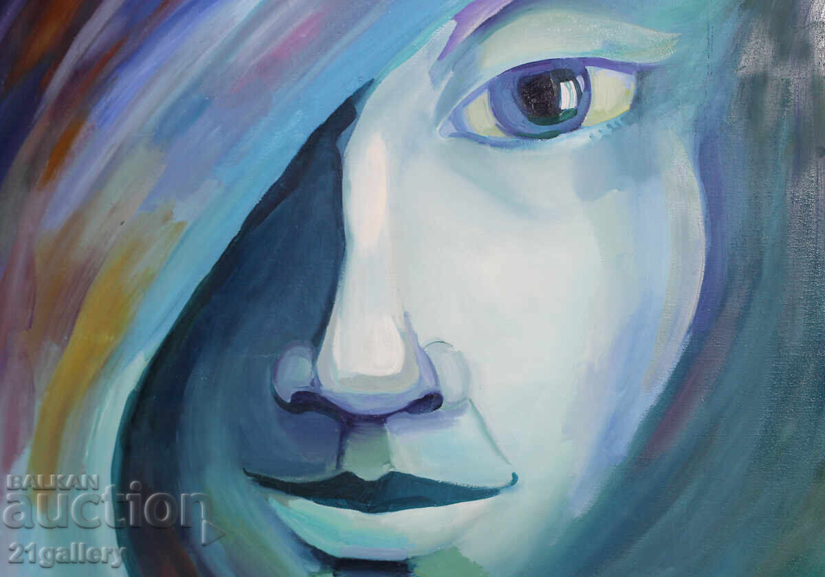 Pictura in ulei Portret abstract, semnat - 5 Pictura in ulei Portret abstract, semnat - 5