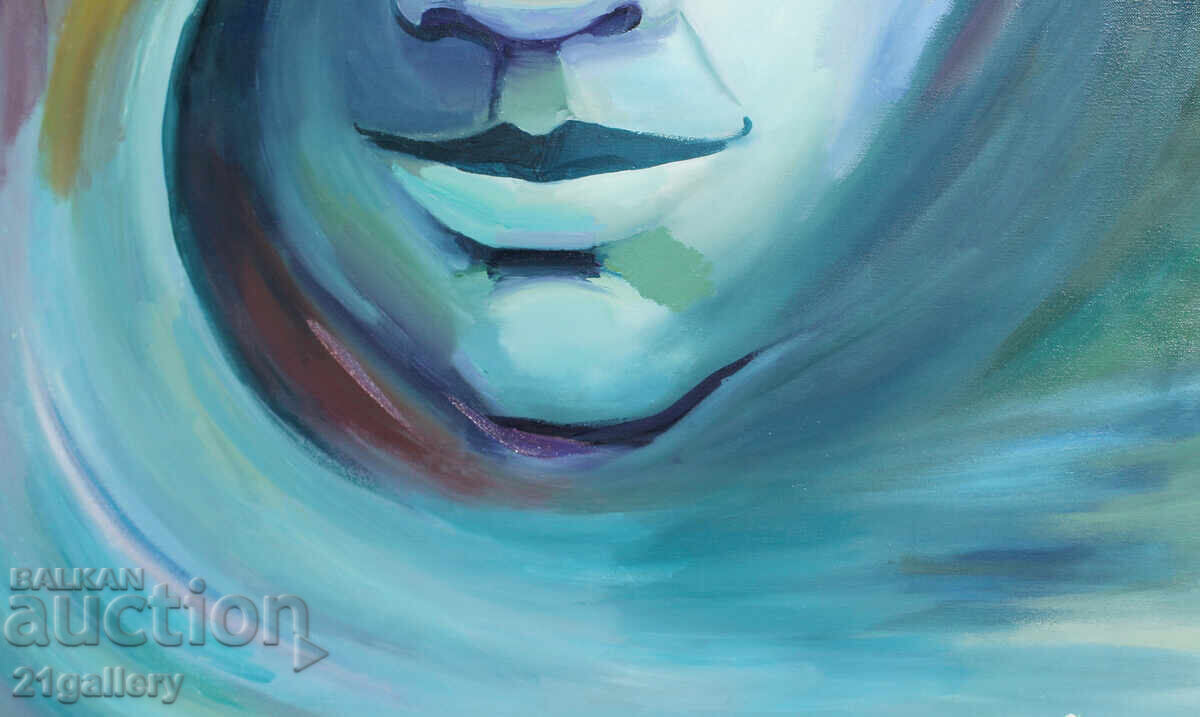 Pictura in ulei Portret abstract, semnat - 6 Pictura in ulei Portret abstract, semnat - 6