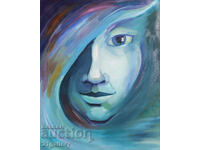 Pictura in ulei Portret abstract, semnat