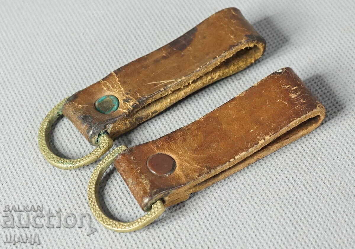 Old leather holder for Military dagger saber knife set of 2 pcs Old leather holder for Military dagger saber knife set of 2 pcs