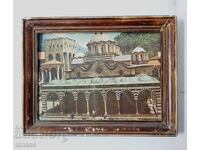 Foto veche Mănăstirea Rila într-un cadru, suvenir (15.3)