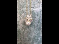 Silver necklace with gold plating Flower