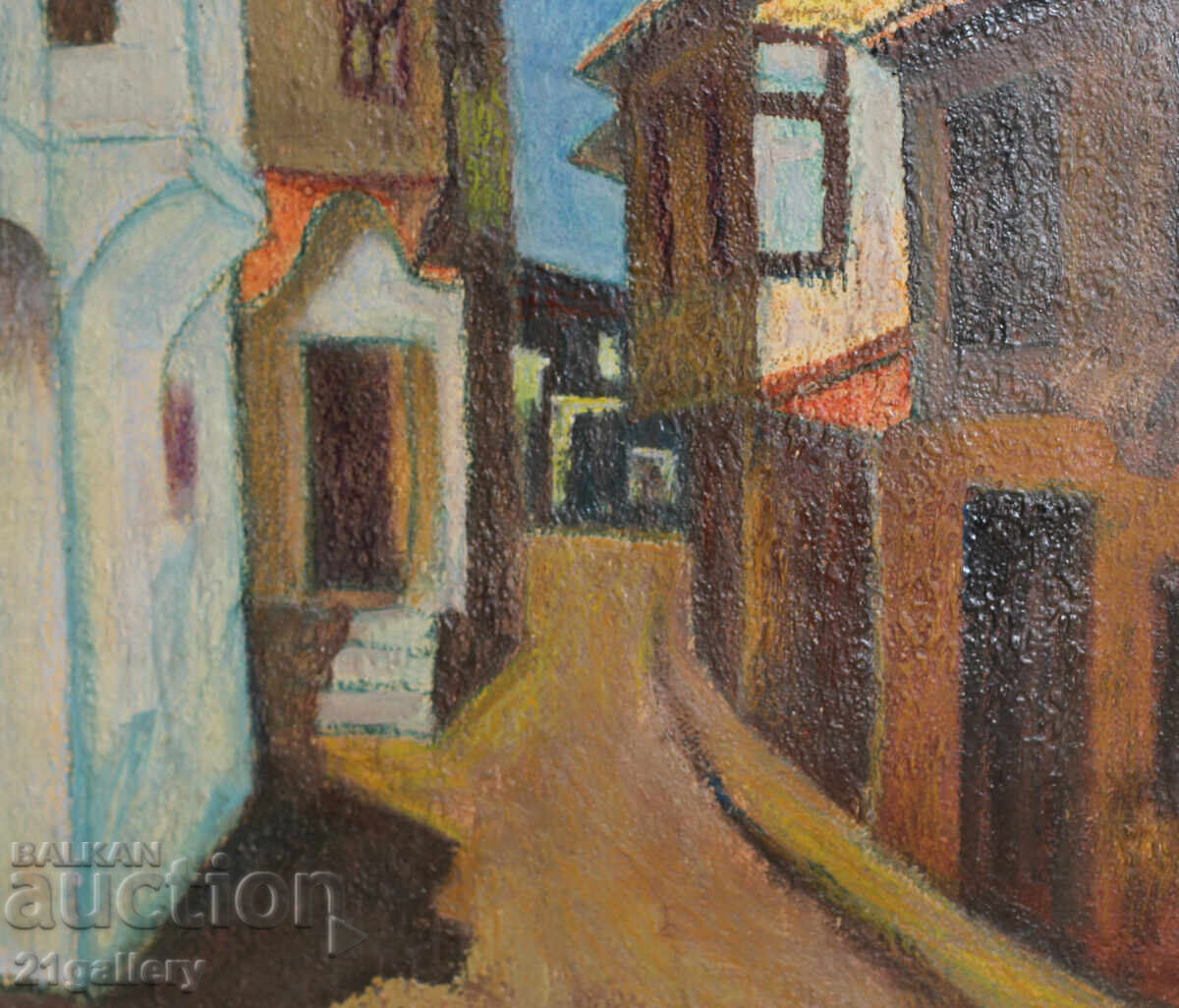 Peisaj cu case, vopsele în ulei - 6